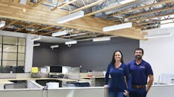 Makinex operations manager Brandy Carmona, left, and general manager Peter Maginnis at the company&apos;s new Torrance, Calif., headquarters.