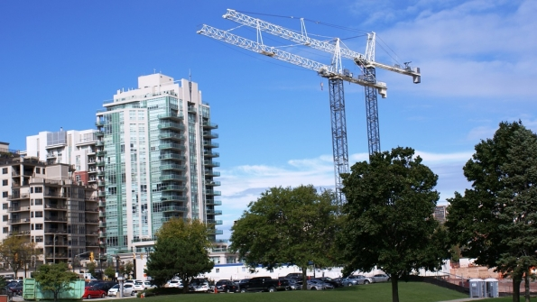 Terex tower cranes on a job in Canada