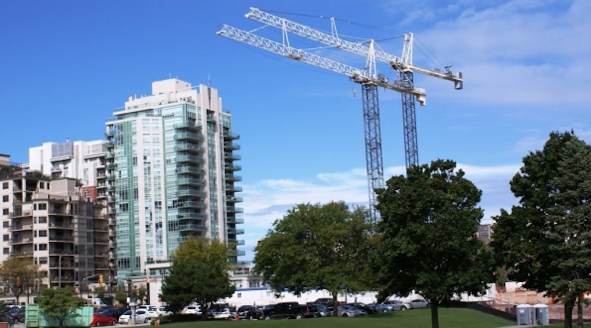 Terex tower cranes on a job in Canada.