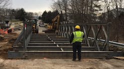 Mabey Inc., recently acquired by Sunbelt Rentals, delivers a bridge.