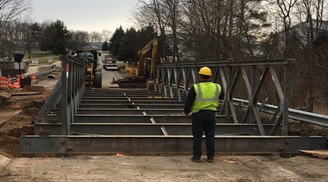 Mabey Inc., recently acquired by Sunbelt Rentals, delivers a bridge.