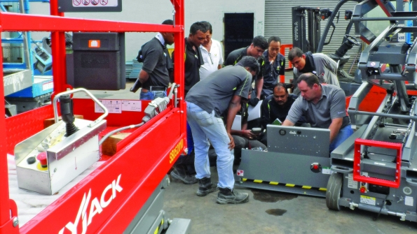 A Skyjack training session in process