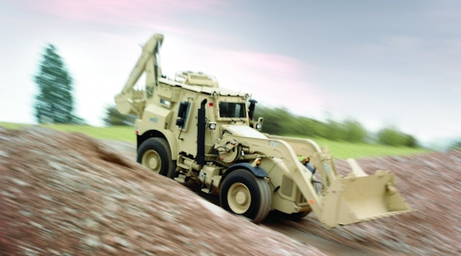 JCB&apos;s High Mobility Engineer Excavators are designed for military and disaster relief, performing earthmoving, fortification construction, ground clearning and more.