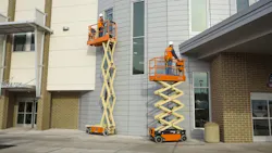 JLG39s new electric scissors feature electric drive with a simplified active pothole protection system JLG39s new electric scissors feature electric drive with a simplified active pothole protection system