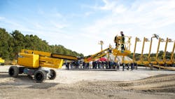 North American customers take their turns operating Haulotte39s new HA61 LE PRO 100percent electric architecture boomlift North American customers take their turns operating Haulotte39s new HA61 LE PRO 100percent electric architecture boomlift