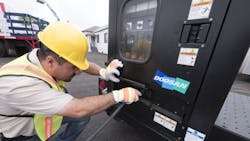 A generator from Doosan Portable Power on a jobsite A generator from Doosan Portable Power on a jobsite