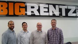 Top BigRentz leadership from left Keith Holmes vice president of operations Jim Arabia vice president of marketing Scott Cannon CEO and Liam Stannard chief technology officer Top BigRentz leadership from left Keith Holmes vice president of operations Jim Arabia vice president of marketing Scott Cannon CEO and Liam Stannard chief technology officer