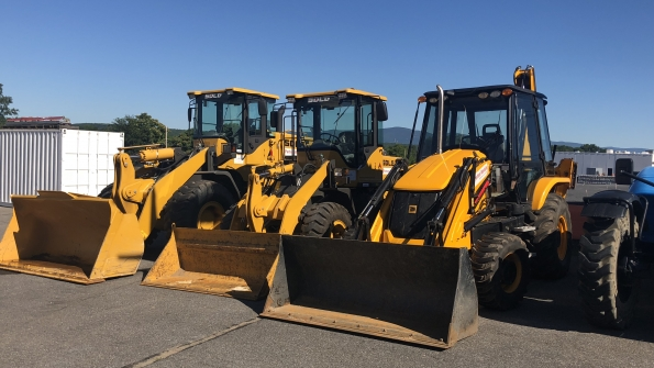 SDLG wheel loaders at Partner Rentals whose customers in landscaping dirt and snow removal and light construction like the machines
