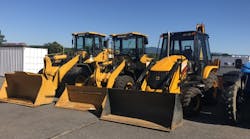 SDLG wheel loaders at Partner Rentals, whose customers in landscaping, dirt and snow removal and light construction like the machines.
