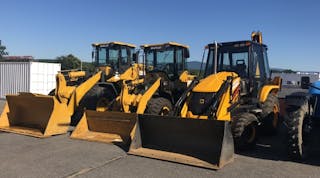 SDLG wheel loaders at Partner Rentals, whose customers in landscaping, dirt and snow removal and light construction like the machines.
