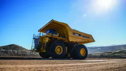 Komatsu autonomous hauler at work Komatsu autonomous hauler at work