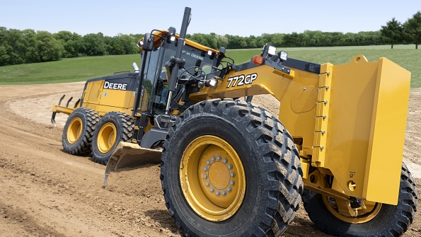 A Deere 772GP Smartgrade motor grader
