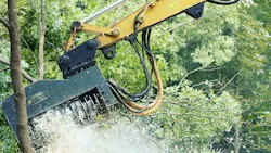 One of Denis Cimaf39s DAH series of industrial mulcher attachments for excavators