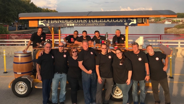 Pat DeVitto fourth from left poses with staff from BilJax and Cardinal Sales