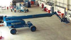 A Nationwide Platforms mobile elevating work platform in the shop A Nationwide Platforms mobile elevating work platform in the shop