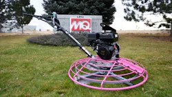 The MQ Whiteman B46H90 walkbehind trowel painted pink in honor of cancer awareness is being donated by Multiquip for the annual Concrete Cares auction at the World of Concrete