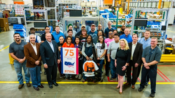 Stihl staff celebrates the production of 75 million units in the United States