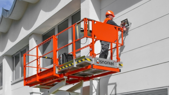 The Snorkel S2755RT roughterrain scissorlift introduced to the US market last month at World of Concrete is shown specifically to the rental industry for the first time this week as part of Snorkel39s 60year celebration CEO Don Ahern told a crowd of guests that the company had more than 300 million in revenue in 2018