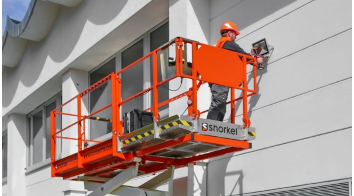 The Snorkel S2755RT rough-terrain scissorlift, introduced to the U.S. market last month at World of Concrete, is shown specifically to the rental industry for the first time this week as part of Snorkel&apos;s 60-year celebration. CEO Don Ahern told a crowd of guests that the company had more than $300 million in revenue in 2018.