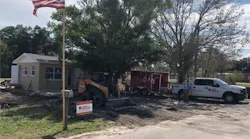 A Case SV185 skidsteer loader donated by Florida Case dealer and rental company Trekker Group helps rebuild the home of an Army veteran destroyed by Hurricane Irma