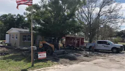 A Case SV185 skidsteer loader donated by Florida Case dealer and rental company Trekker Group helps rebuild the home of an Army veteran destroyed by Hurricane Irma