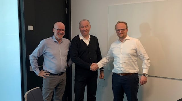 Left to right: S&oslash;ren Rosenkrands (chief business development officer-Riwal), Per Hedebark (owner and managing director-Lipac), Ren&eacute; Timmers (CFO-Riwal) are all smiles after announcing the acquisition.