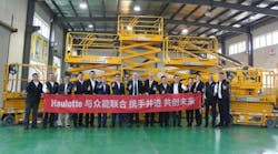 Staff from Haulotte China and Zhongneng United celebrate the new agreement.