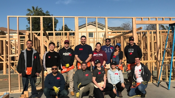 BigRentz staffers team with other volunteers to build a home in Fullerton Calif