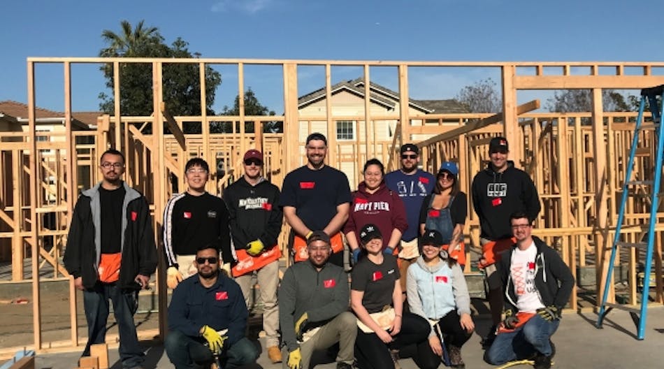 BigRentz staffers team with other volunteers to build a home in Fullerton, Calif.
