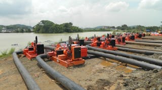 Fifteen Godwin CD400M Dri-Prime pumps are moving 1.7 billion gallons of water to test the Panama Canal&apos;s new set of locks.