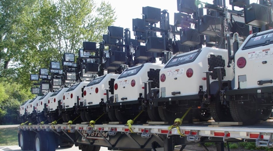 The ability to fit 17 RL-4 light towers on a 48-foot truckbed, compared to 10 with the old version, makes it more economical to ship multiple units from the factory to the rental center from the rental center to the jobsite or from one rental branch to another.
