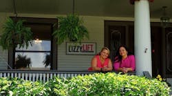 Proud owners Jennifer Lombard, left, and Liz Faruzzi on the front porch of Lizzy Lift&apos;s new headquarters.