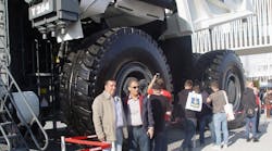 Rermag 9612 Bauma16 47 People Posing By Liebherr Tire T264 Mining Truck 1
