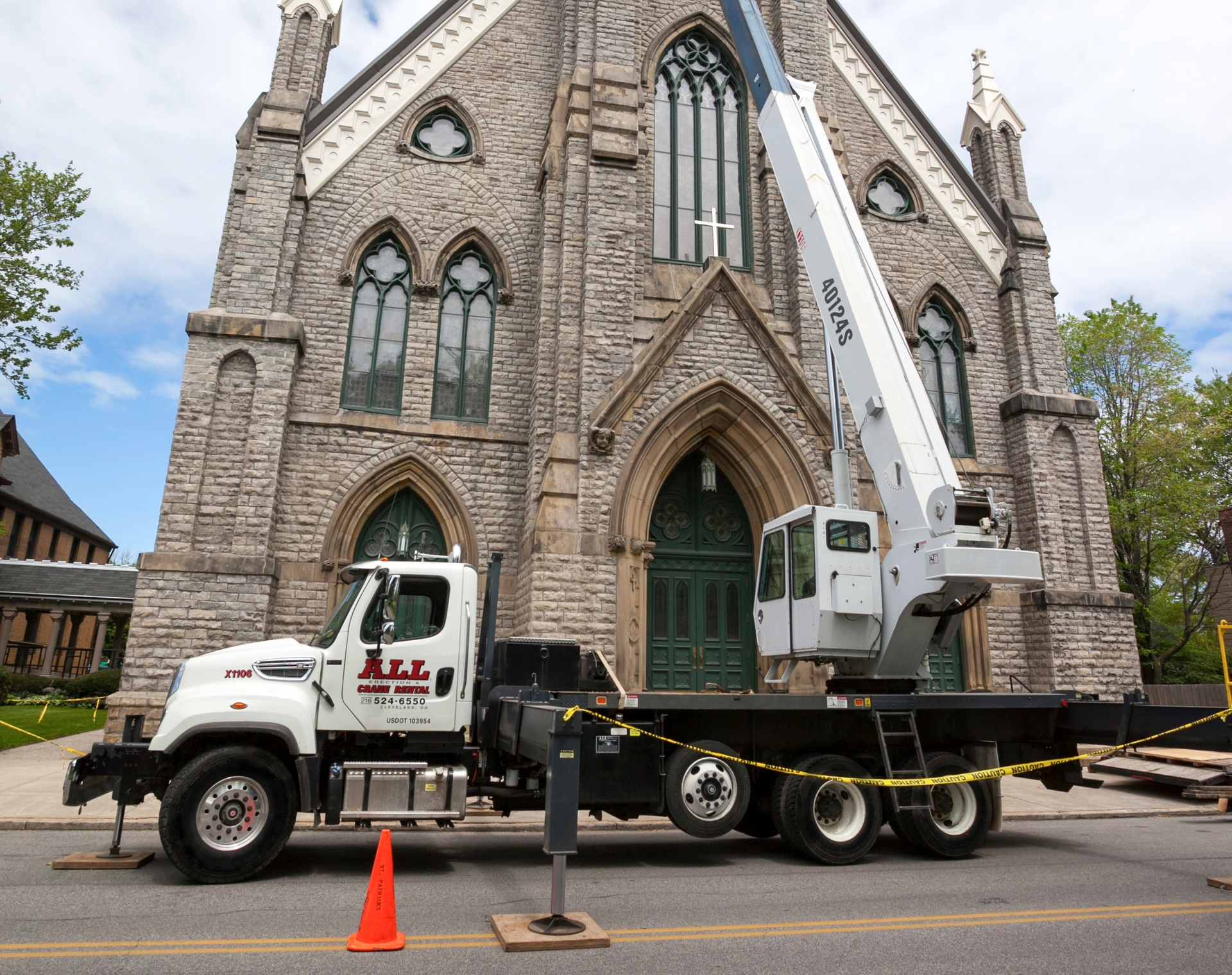 All Crane In Front Of Church 5eacbd8e208b4