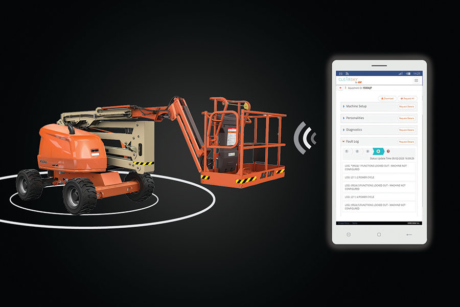 JLG’s Remote Analyzer Reader Rental Equipment Register