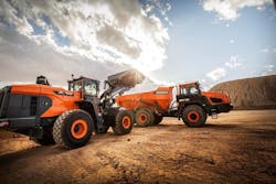 Pictured are the new -7 series Wheel Loaders by Doosan Infracore North America, LLC. Pictured are the new -7 series Wheel Loaders by Doosan Infracore North America, LLC.