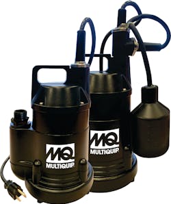 Pictured is the ST1 Series electrical submersible pump produced by Multiquip. This pump works well for flooded rooms, flat roofs, landscaping and much more. Pictured is the ST1 Series electrical submersible pump produced by Multiquip. This pump works well for flooded rooms, flat roofs, landscaping and much more.