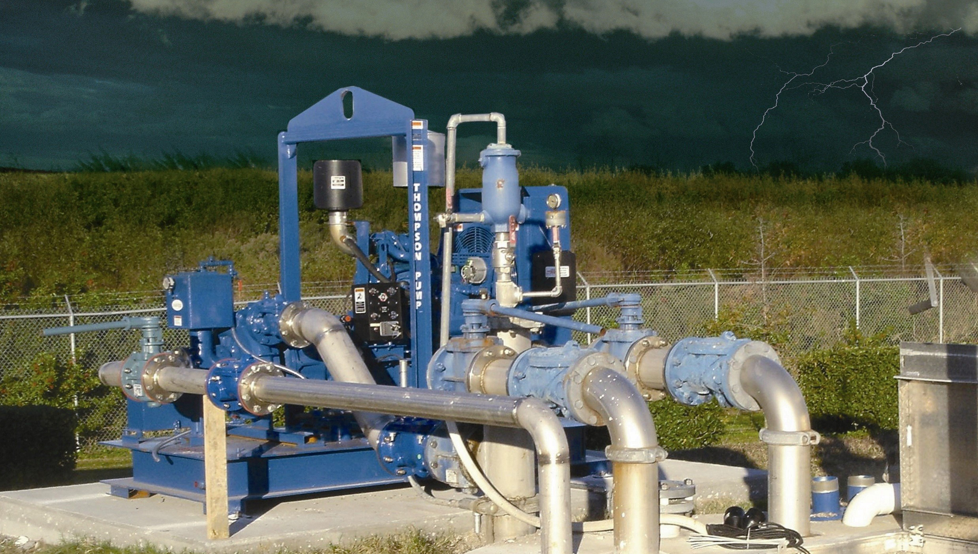 Pictured is a dewatering pump. Make sure you have a dewatering pump for storm season and every season.