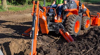 Pictured is the new Kubota backhoe.