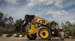 Pictured is the new Cat TL1055D and TL1255D Telehandlers.