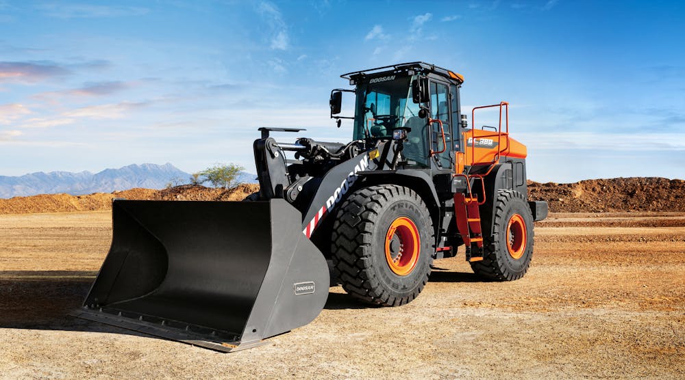 Pictured is the new -7 Series DL380-7 wheel loader.