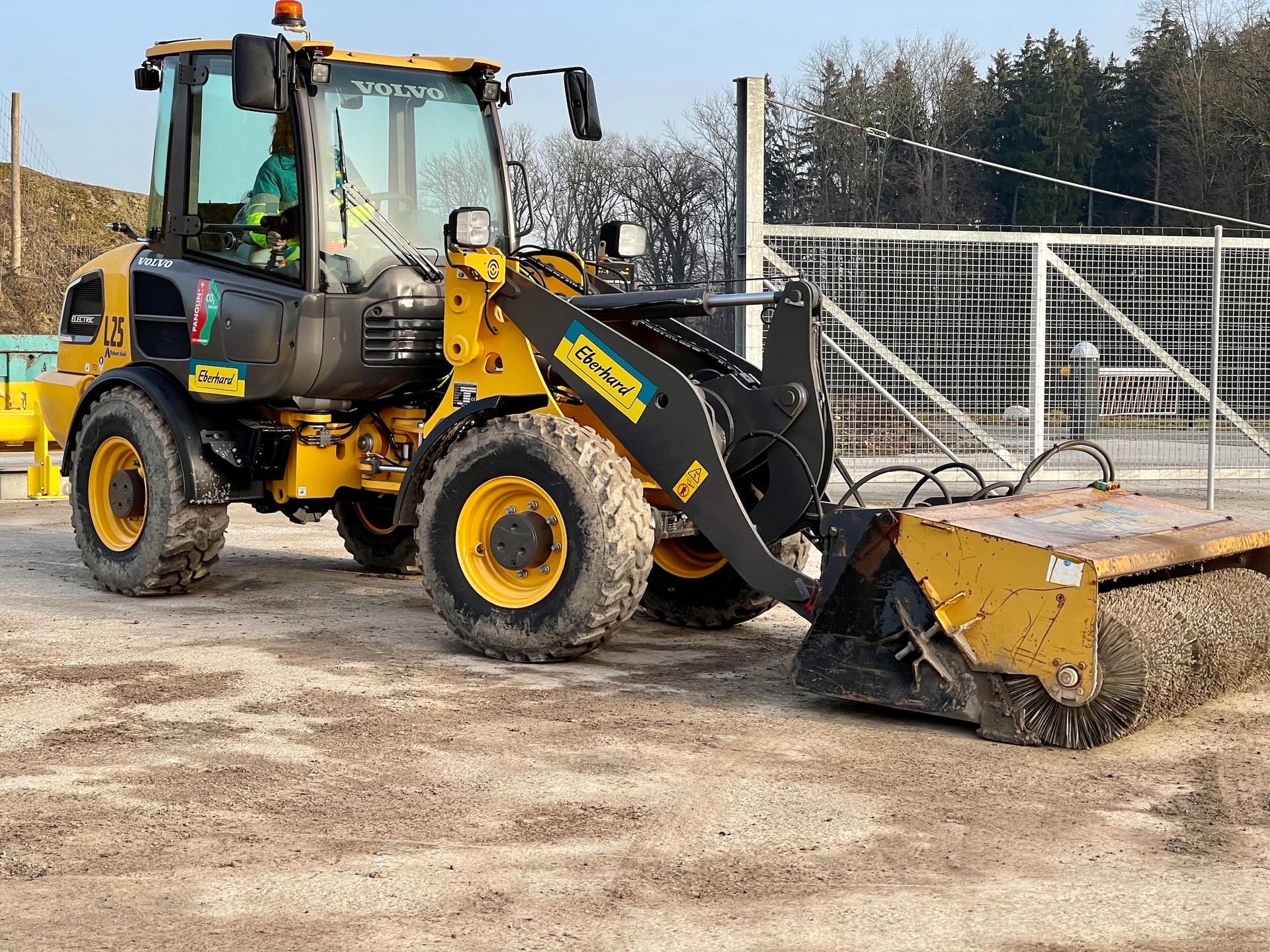 Pictured is the first L25 Electric compact wheel loader by Volvo.