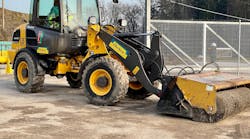 Pictured is the first L25 Electric compact wheel loader by Volvo.