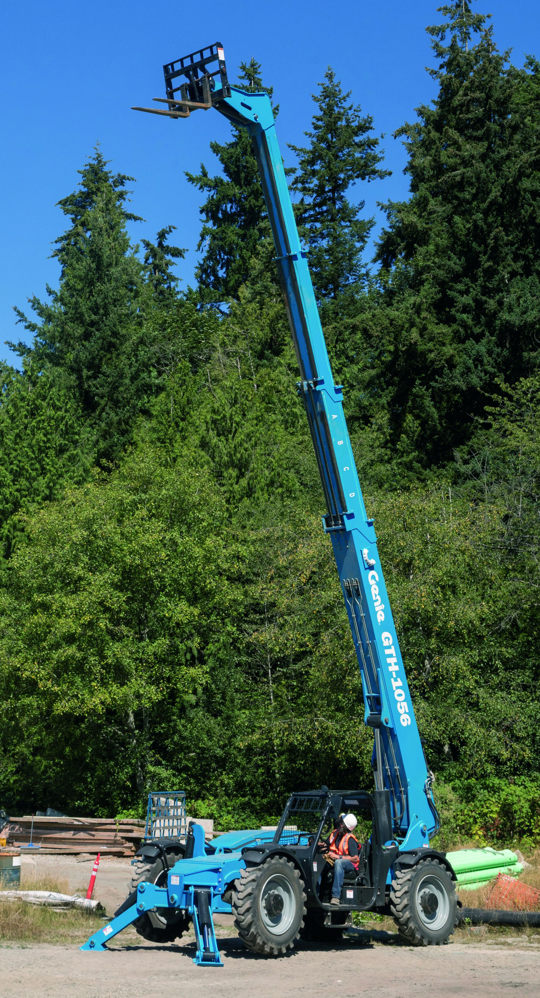 Pictured is the new Genie GTH-1056 telehandler.