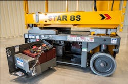 Pictured is the new Haulotte vertical STAR mast. Pictured is the new Haulotte vertical STAR mast.