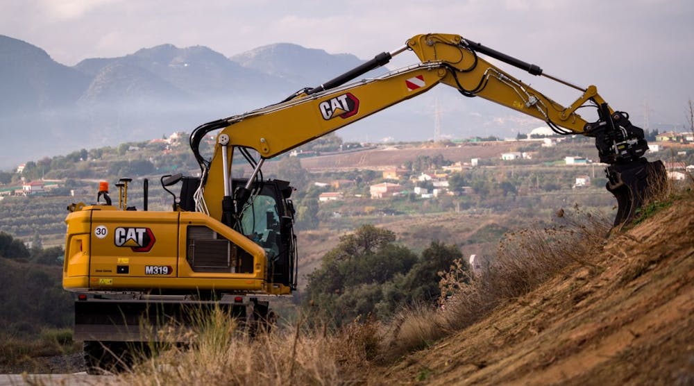 Pictured is the new Cat M319 wheeled excavator.
