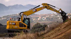 Pictured is the new Cat M319 wheeled excavator.