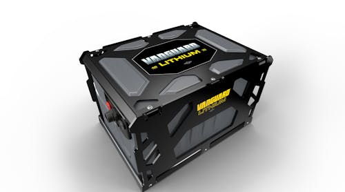 Pictured is Briggs &amp; Stratton new Vanguard 10kWh Commercial Lithium-Ion Battery Pack.