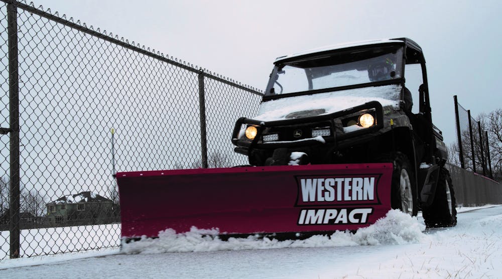 Pictured is the IMPACT mid-duty UTV plow for UTVS.