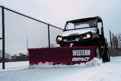 Pictured is the IMPACT mid-duty UTV plow for UTVS. Pictured is the IMPACT mid-duty UTV plow for UTVS.